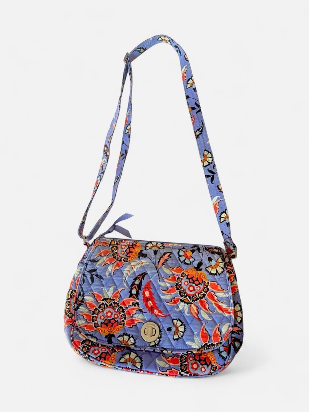 Vera Bradley Mural Garden Retired Print Quilted Crossbody Messenger Shoulder Bag